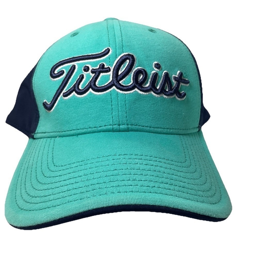 TITLEIST Men's Tour Performance Jersey Adjustable Golf Hat Jade Green Navy cap